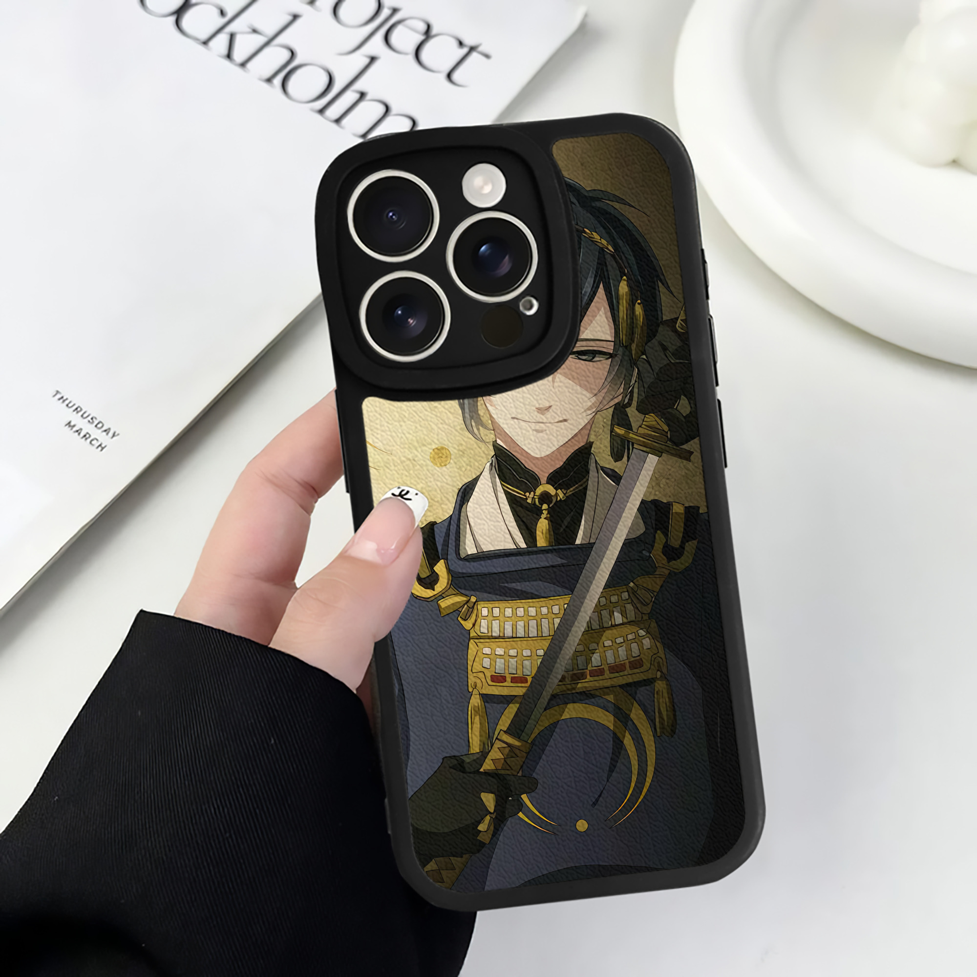 （画像用） 刀剣乱舞 Touken Ranbu 【iPhone 16シリーズ対応】シリコンスマホケース（レザー調） 材質：シリコン
